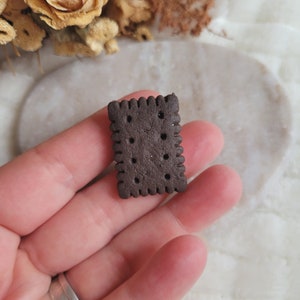 Mini chocolate butter biscuit pin. Mini butter biscuit brooch. Resin cookie. Easter gift Mother's Day gift image 3