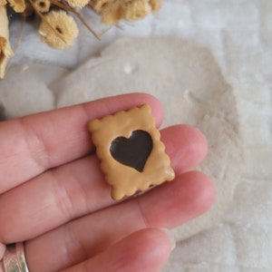 Resin chocolate heart shortbread cookie magnet. Gluttony magnet. Mother's Day gift image 3