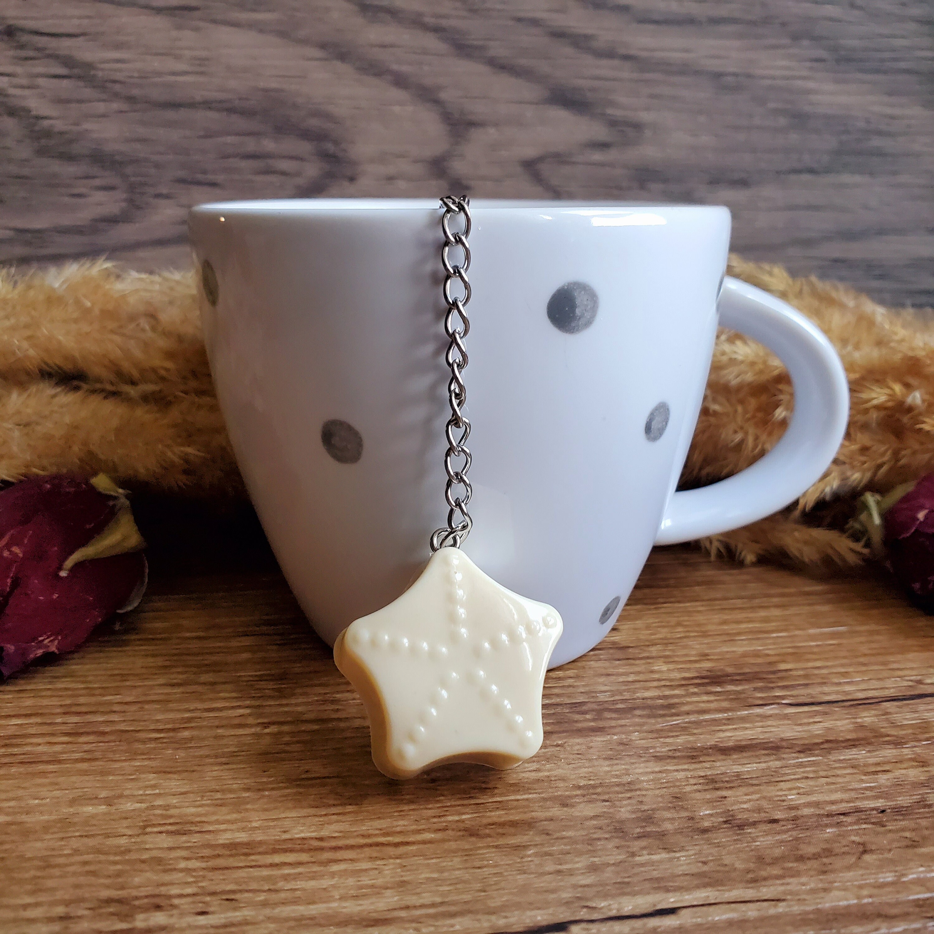 Boule à Thé Étoile en Chocolat Blanc. Boule de Pâques. Infuseur Cadeau Fête Des Mères