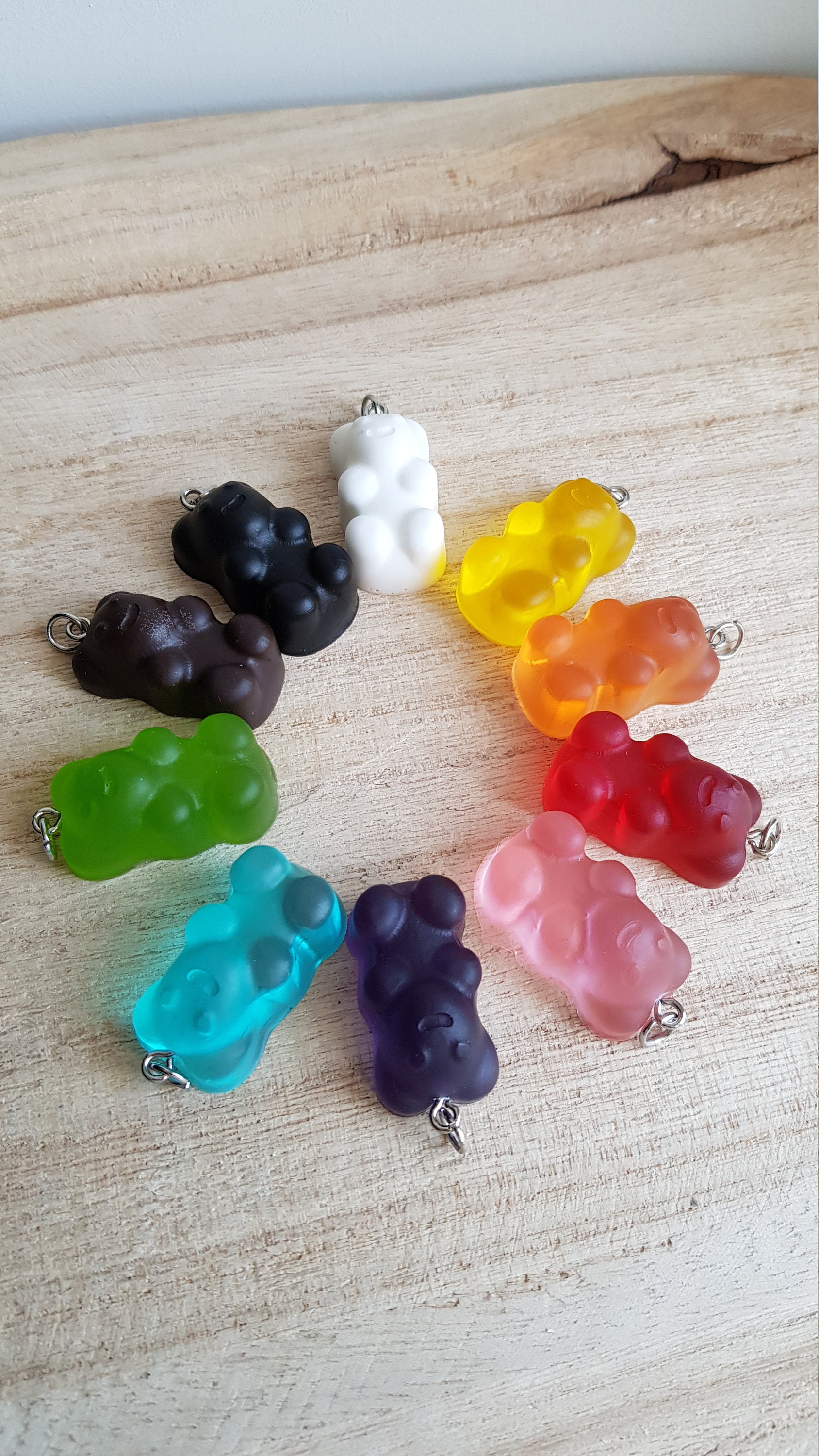 Candy bear pendants in resin. 10 Colors to choose from. Sold Etsy
