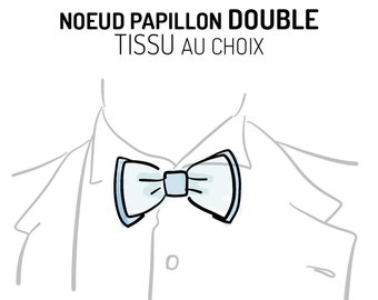 Noeud papillon double personnalisable homme adulte homme enfant bébé