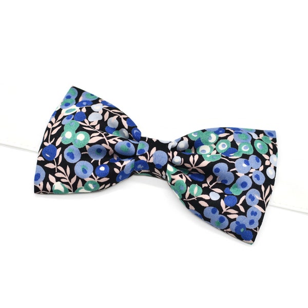 Noeud papillon Liberty Wiltshire noir bleu vert homme enfant bébé