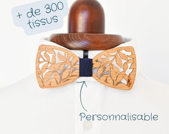 Personalized Botanical Wooden Bow Tie