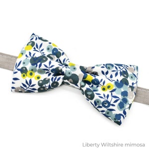 Liberty Wiltshire mimosa blue and yellow bow tie for men, children, babies