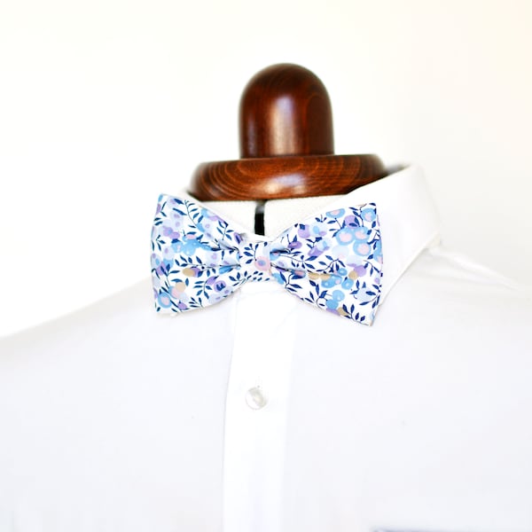 Bow tie Liberty Wiltshire lilac flowers man child baby