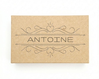 Personalized kraft paper gift box for bow ties with name and design of your choice