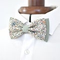 Liberty Katie and Millie sage green floral bow tie, bistre double, men, children, baby