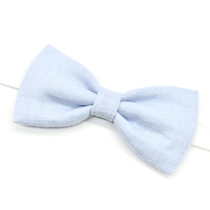 Sky blue linen bow tie for men, children, babies