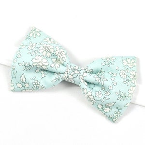Liberty green bow tie Capel mint flowers men children baby