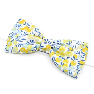 Liberty Wiltshire Funshine yellow and green bow tie flowers for men, children, babies
