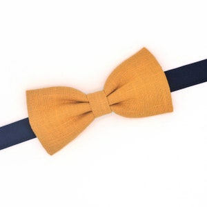 Senfgelbe Leinenfliege, marineblauer Halswärmer für Männer, Jugendliche, Kinder, Babys