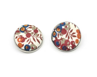 Liberty Wiltshire bud hazelnut clip-on earrings