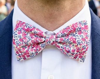 Pajarita / Gemelos / Pañuelo de bolsillo para traje Liberty Wiltshire con buganvillas para hombres, niños y bebés