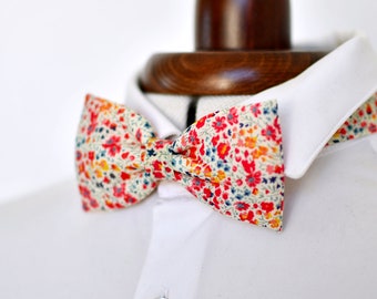 Phoebe orange Liberty bow tie for men, children and babies