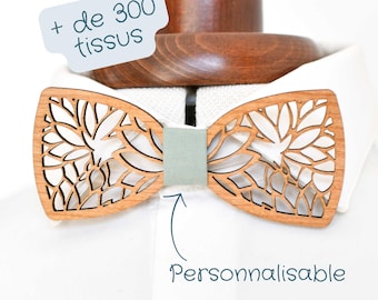 Personalized Lotus Wooden Bow Tie