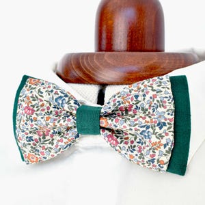 Liberty Katie and Millie dark green floral bow tie, double, men, children, baby