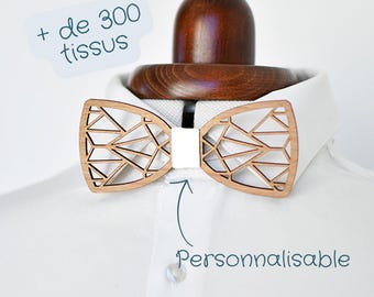Custom Geometric Wooden Bow Tie