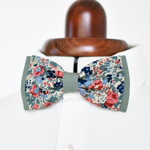 Liberty Claire Aude slate sage green bow tie double men&#39;s child baby