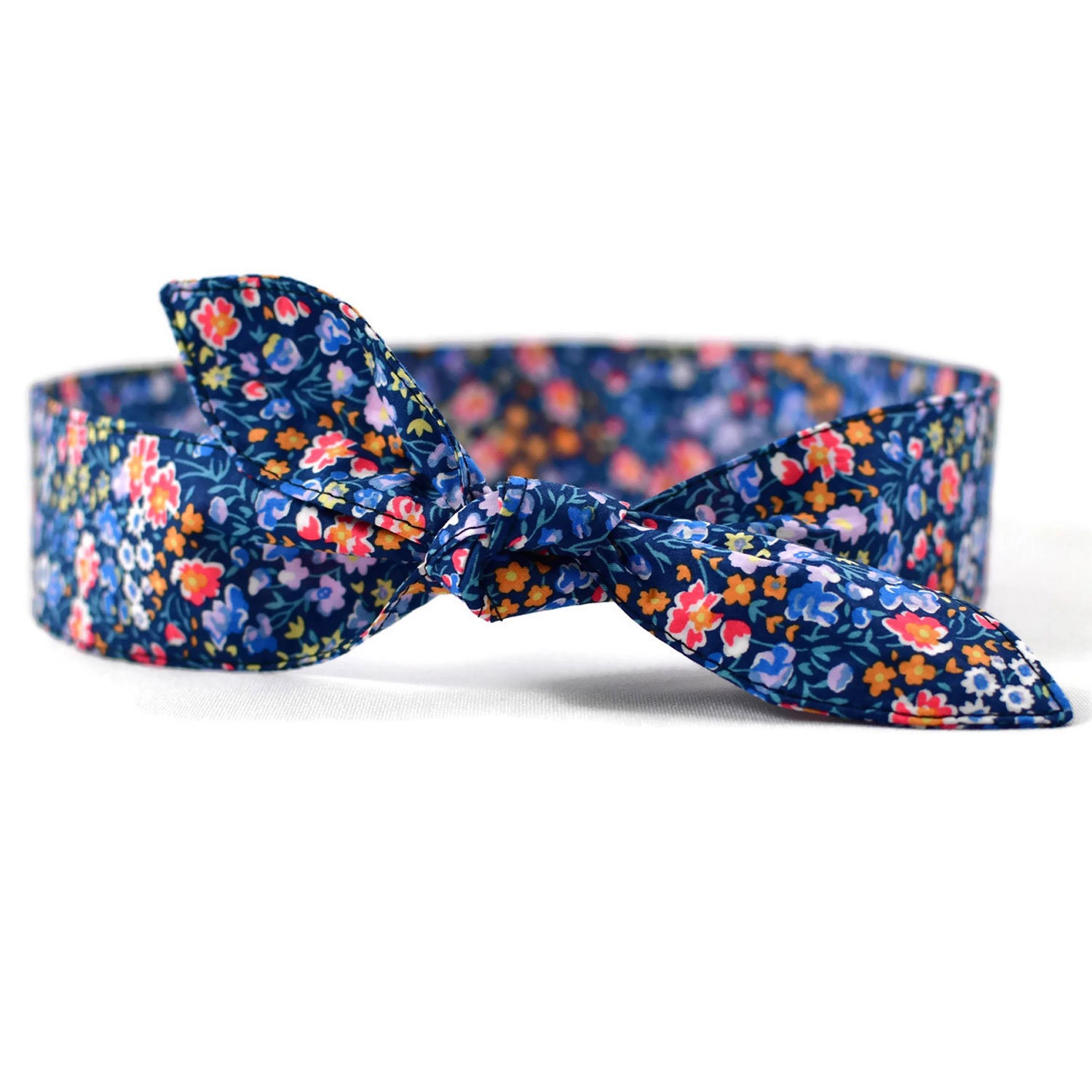 Headband To Tie In Hair In Liberty Phoebe And Jo Blue Flowers Etsy