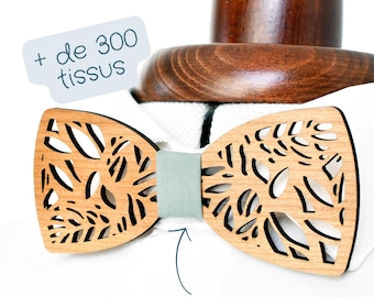 Wooden bow tie, personalized foliage