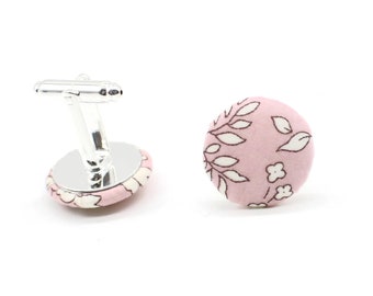 Boutons de manchette Liberty Capel rose pâle fleurs