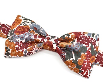 Liberty Margaret Annie terracotta flower bow tie for men, children, babies