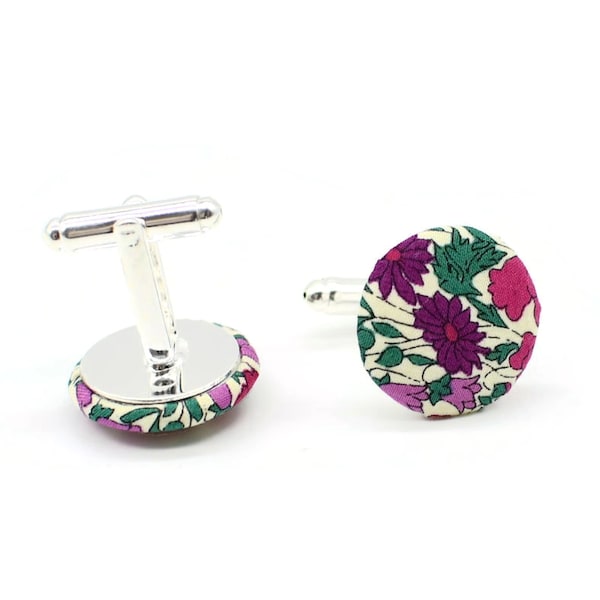 Boutons de manchette Liberty Petal and bud rose fleurs