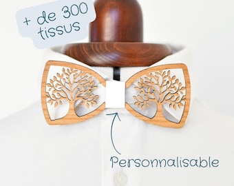 Personalized Tree of Life Wooden Bow Tie
