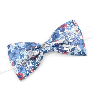 Liberty Flower tops blue red bow tie for men, children, babies