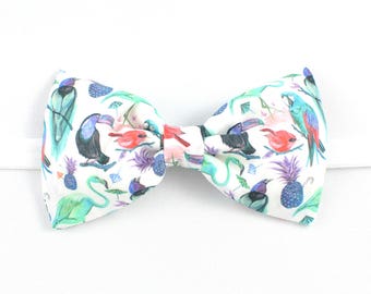 Noeud papillon Liberty Birds of paradise B oiseux bleu blanc homme enfant bébé