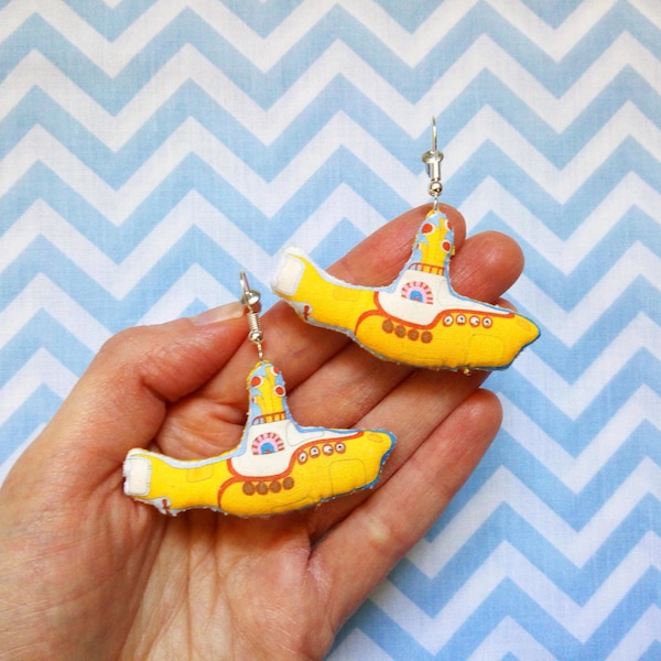 Earrings - “Yellow Submarine” - The Beatles - Fabric