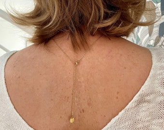 Stainless steel short back necklace, wedding back necklace, gold back necklace, backless necklace