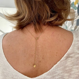 Stainless steel short back necklace, wedding back necklace, gold back necklace, bare back necklace