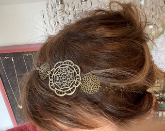 Headband bijou, bijou de tête, bijou de cheveux grande estampe, bijou mariage