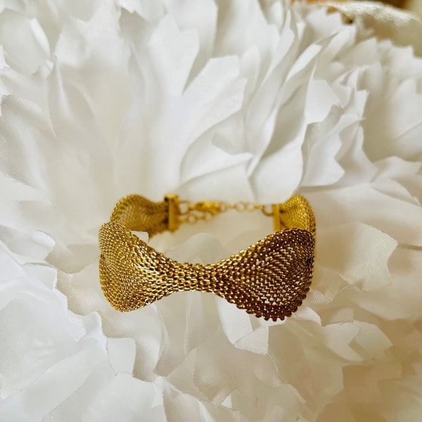 Bracelet or maille esprit vintage , bijou fin en or pour femme, bracelet fin or