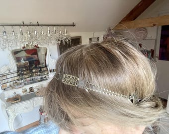 Set Di 2 Cerchietti Per Capelli Donna Con Perle In Raso - Stile Retrò Vintage, Eleganti, Per Donne E Ragazze - 3