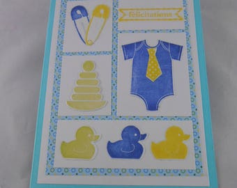 Congratulations baby card card, card new baby boy welcome card, baby