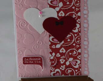 Carte, Saint Valentin, carte déclaration d'amour, carte personnalisable, faire -part, amour, coeurs