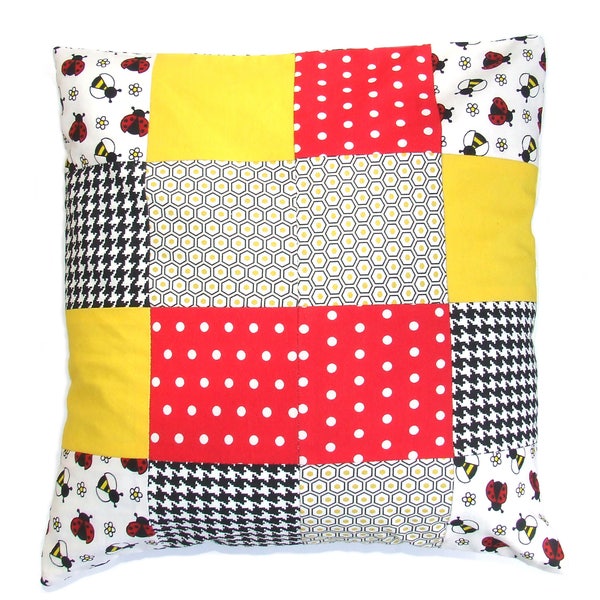 Coussin en patcwork cousu mains