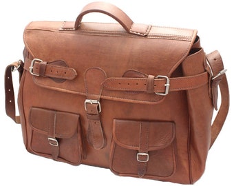 Sac de voyage cuir vintage marron