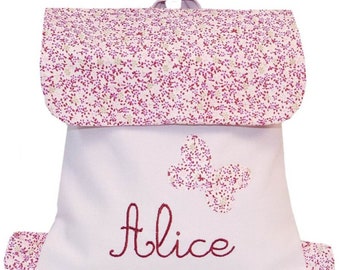 Sac à dos enfant brodé personnalisé liberty papillon livraison gratuite