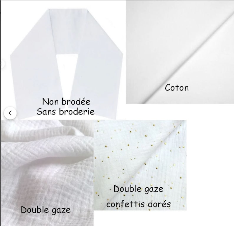 Écharpe de baptême brodée personnalisée coton double gaze croix colombe coeur livraison gratuite image 9