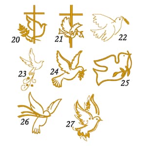 Écharpe de baptême brodée ange, coton double gaze, colombe, croix, coeurs, coton, livraison gratuite image 5