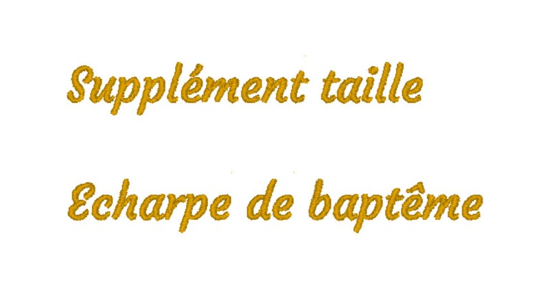Echarpe de baptême: supplément taille, supplément écriture image 1