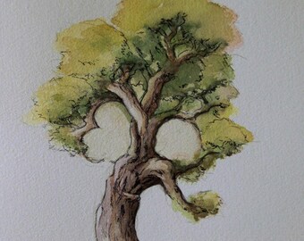 A universe... inspired by a love tree watercolor painting