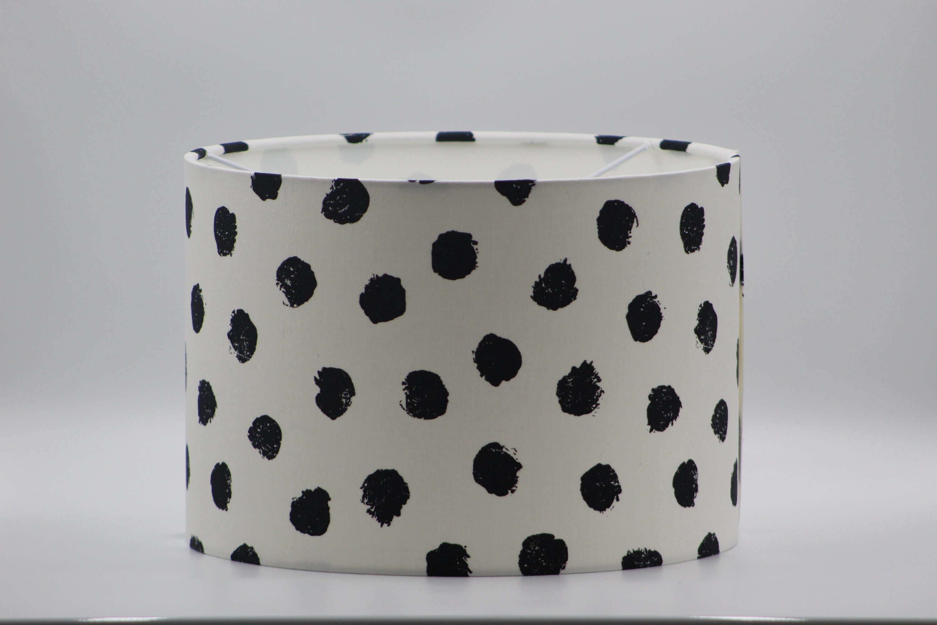 Black And White Dot Drum Lampshade Polka Geometric Modern Choice Of 17 Inside Colours