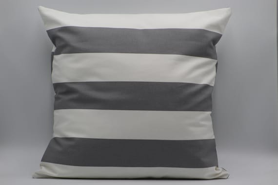 grey white striped cushions