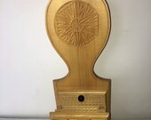 Coffee mill on wood to hang. carved wood. Approx. of the 70 80s. Antique Coffee Grinder. Old Coffee Mill