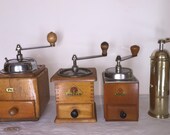 4 Coffee Mill German firm Dienes PeDe models n º 613, 435, 300 and 461. Antique Coffee Grinder. Old Coffee Mill