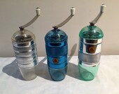 3 Mill of Coffee of the German firm SWM Exakt. ca. 1950 60. Travel models. Antique Coffee Grinder. Old Coffee Mill